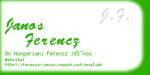 janos ferencz business card